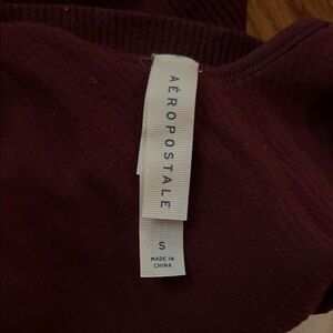 Aeropostale Deep Red Knit ribbed reversible Top